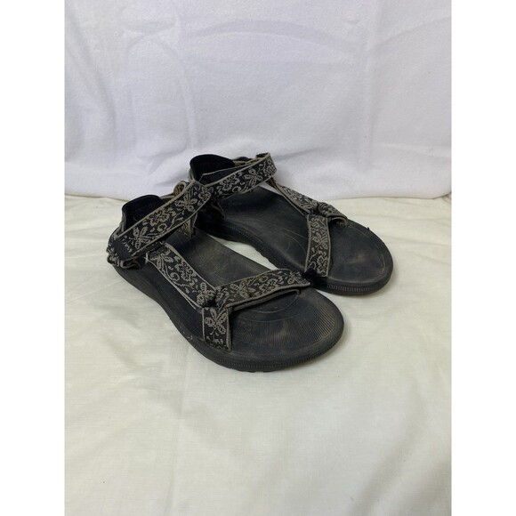 Teva Hurricane Aqua Sport Water Sandals Women’s 7 with 3 Point Adjustment Black - Picture 1 of 9